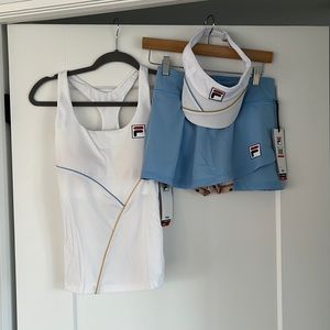 Brand new Fila Tennis/Golf top and skirt and visor